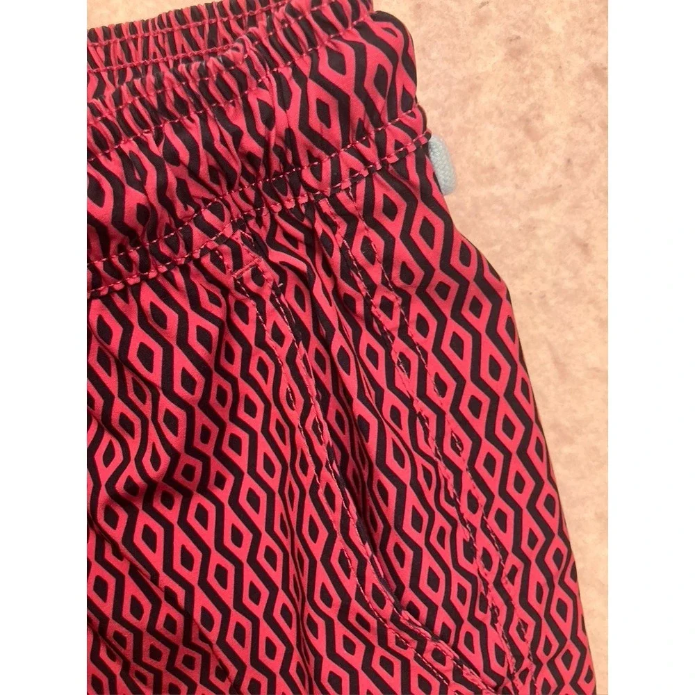 J.Crew Flex Swimwear Mens Small Pink Geometric Print Board Shorts Trunks